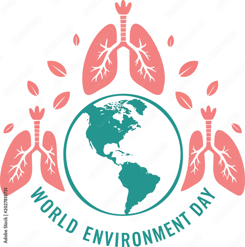 Obraz premium World Environment Day typography with planet earth globe vector