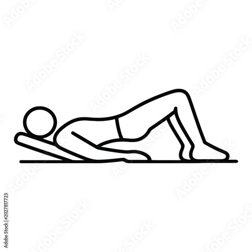 glute bridge outline vector icon for hip and glute activation