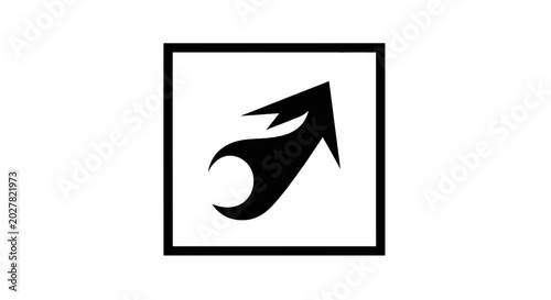 Tableau sur toile Black arrow pointing up symbol.