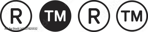 Foto Trademark and registered trademark symbols, intellectual property icons, brand p