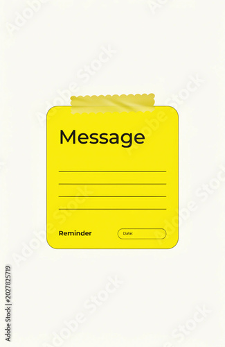 Minimal Sticky Note Card Template for Clean Message Layout Design