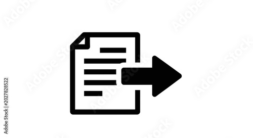 Black document icon with arrow.