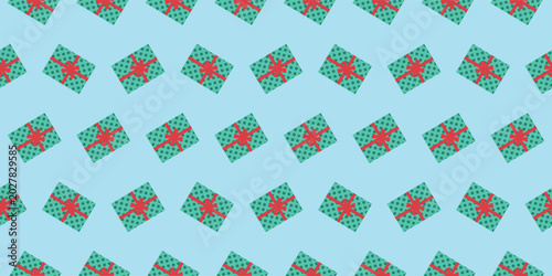 Seamless pattern with holiday boxes. Vector illustration