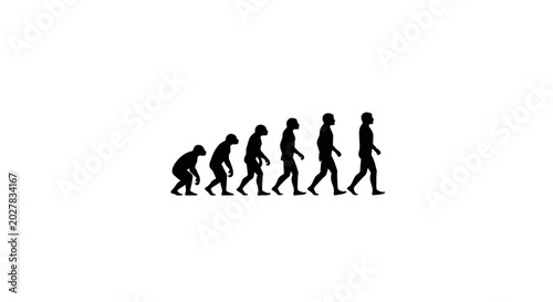 Photography Black silhouette sequence showing the evolution of man.