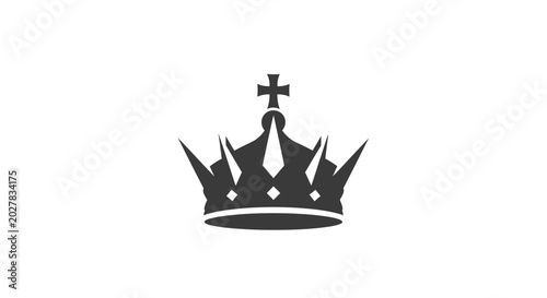 фотографія Black silhouette of royal crown with cross