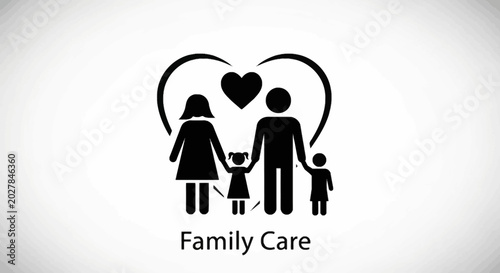 Family Care Silhouette Icon Graphic Design.