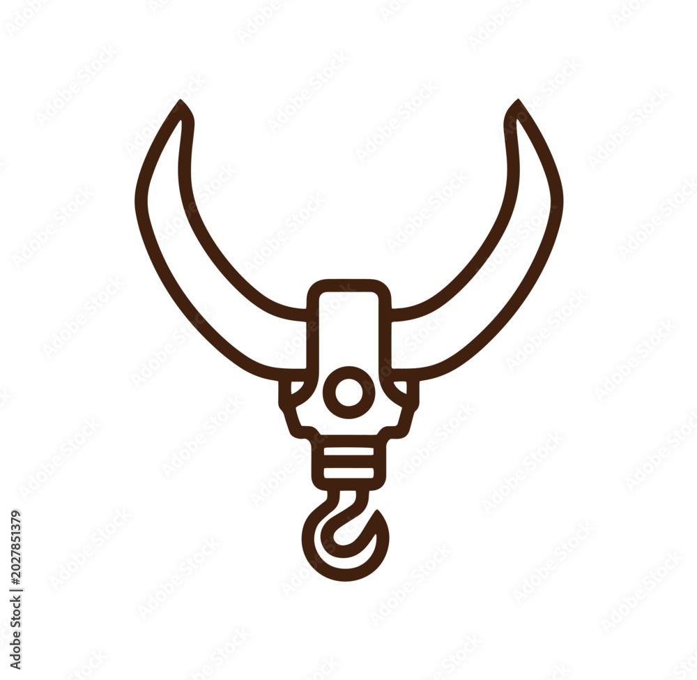 Naklejka premium Brown hook and shackle for lifting heavy objects industrial equipment