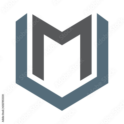 Letter MU logo design
