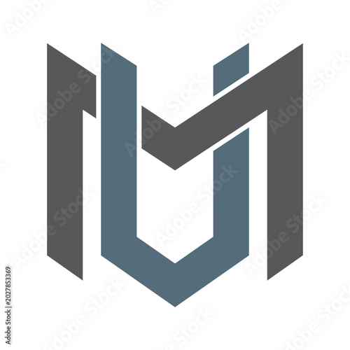 Letter MU logo design