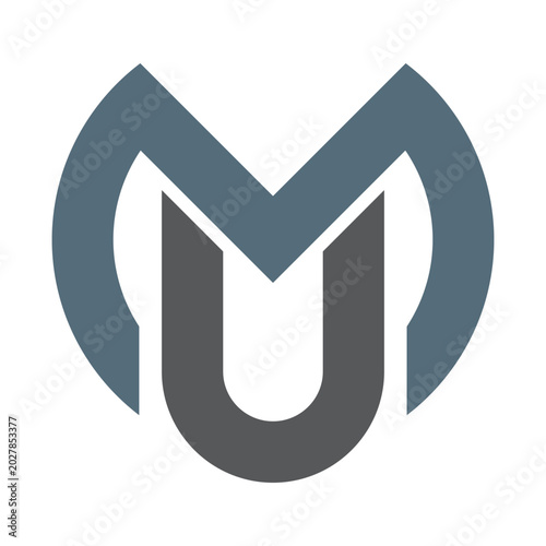 Letter MU logo design