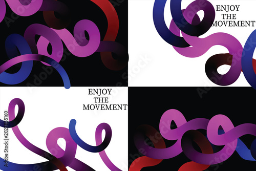 Vibrant ribbons dance across a black background with inspirational text