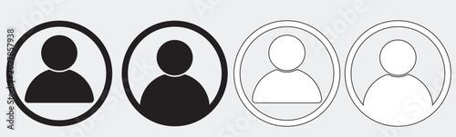 Obraz na plátne A minimalist vector icon featuring a male silhouette centered inside a round frame, perfect for user profiles, UI designs, and digital interfaces