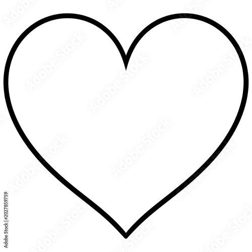 A simple black line drawing of a heart on a white background (2)