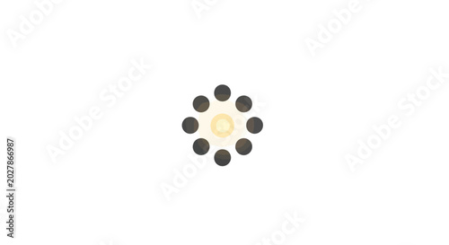 Minimalist circular dots pattern on plain white background