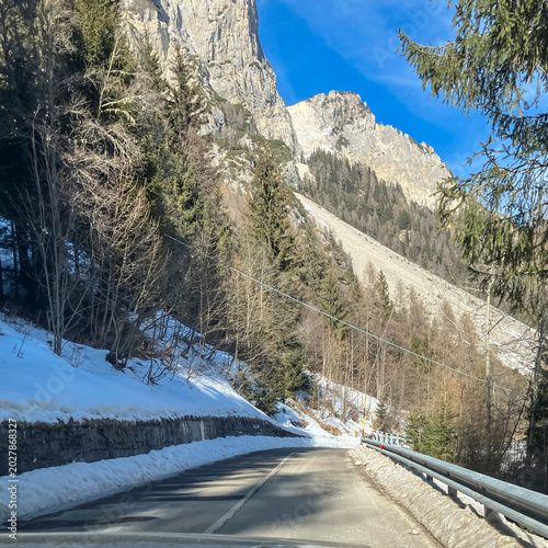 mountain road in the mountains, Italy