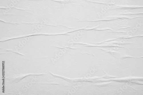 White Crumpled Glued Paper Texture Background for Poster Mockup