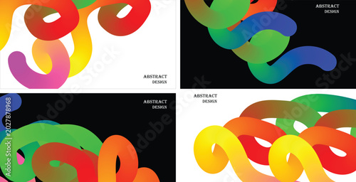 Tablou pe pânză Rainbow-colored tubes twist and turn in a mesmerizing display on a dark and ligh