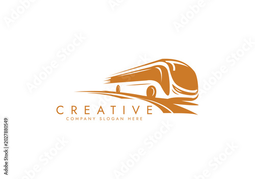 Bus or Coach Vehicle icon, Travel bus logo vector design 
