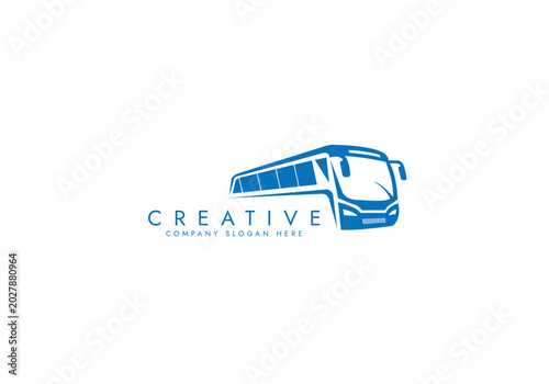 Bus or Coach Vehicle icon, Travel bus logo vector design 
