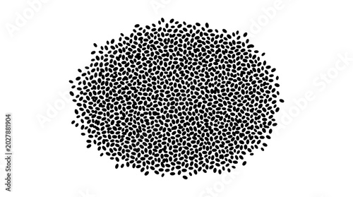 Small black dots in a cluster.