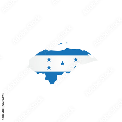 Foto Honduras - country map silhouette filled with national flag