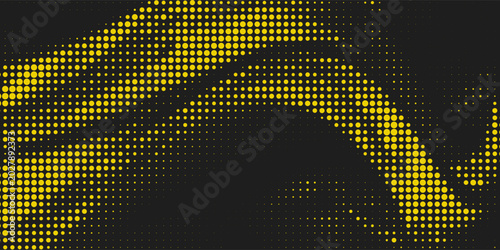 Abstract Bright Yellow Scratch Grunge Texture In Black Background