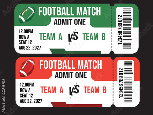 Foto Football match tickets, sport event tickets, admit one tickets, soccer match  ve
