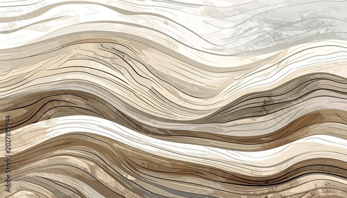Seamless driftwood texture with flowing organic curves and natural wood grain pattern