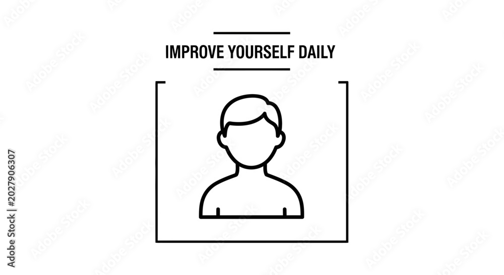 Fototapeta premium Improve Yourself Daily - Person Icon, Self-Improvement, Personal Growth, Motivation
