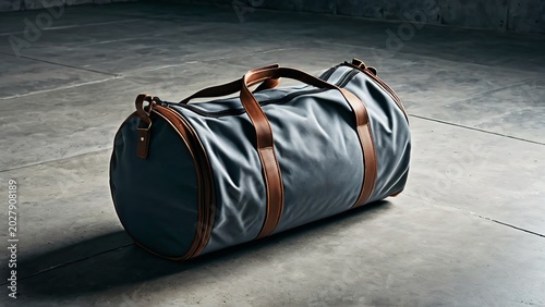 Athletic Gym Duffel Bag on Concrete