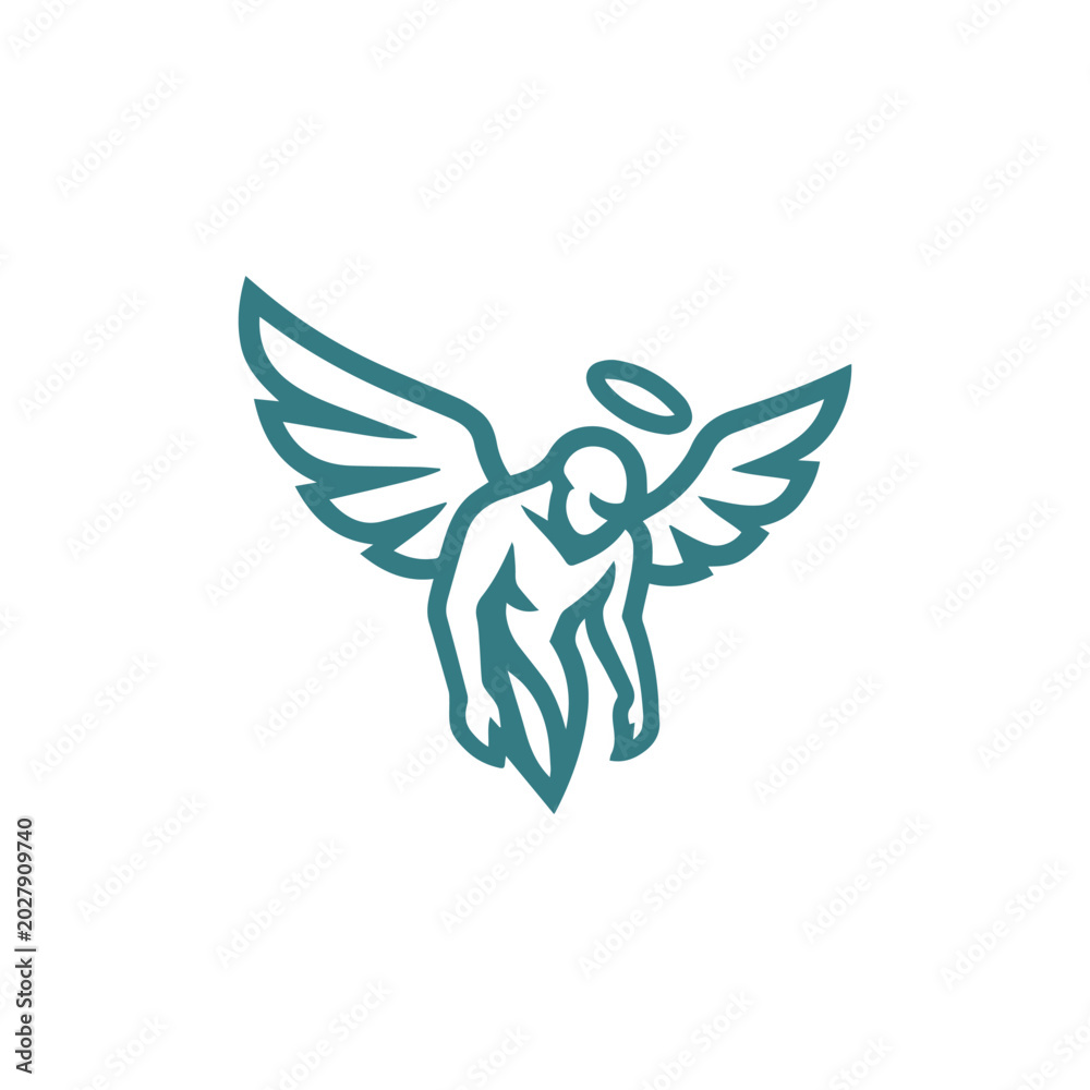 Fototapeta premium Fallen Angel Emblem Logo