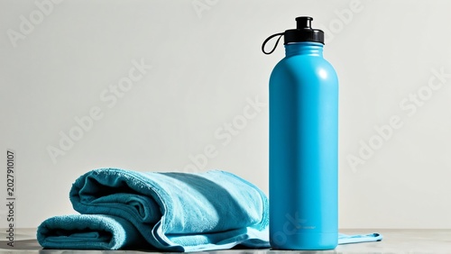 Sports Towel and Water Bottle Silhouette