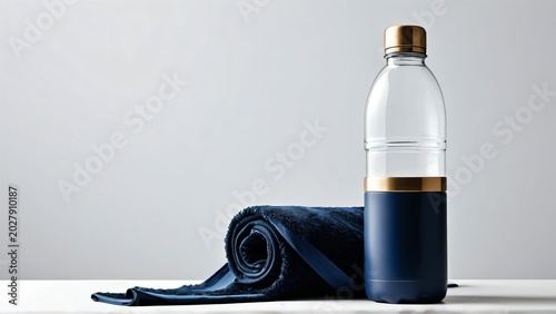 Sports Towel and Water Bottle Silhouette