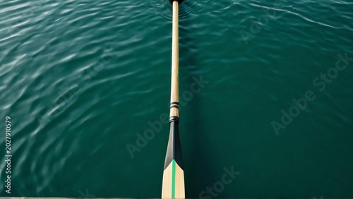 Rowing Oar Over Calm Water