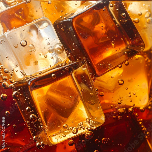Refreshing Soda With Ice Cubes