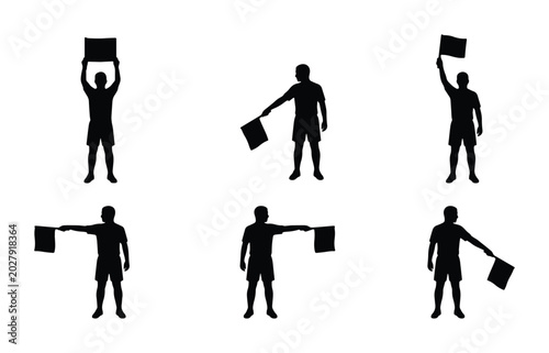Foto Semaphore Flag Signals Set, Communication Icons, Nautical and Aviation Messaging