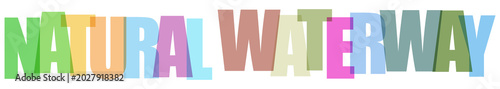 Fotografie Multicolored 3d text natural waterway on white