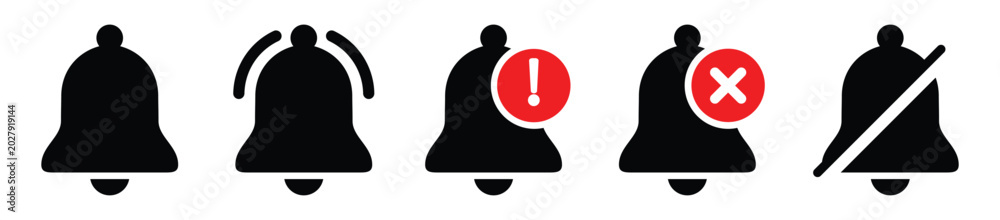 Foto Notification bell icon set