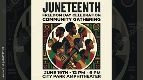 Tableau sur toile Juneteenth Freedom Day Celebration Flyer.