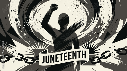 Canvas-taulu Juneteenth celebration freedom fighter raising fist.