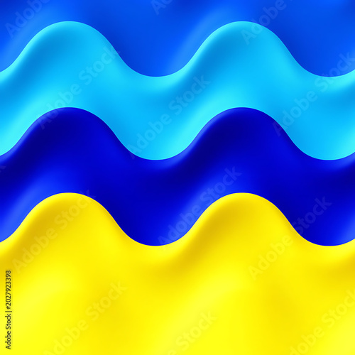 Wavy blue and yellow abstract gradient background with smooth curves