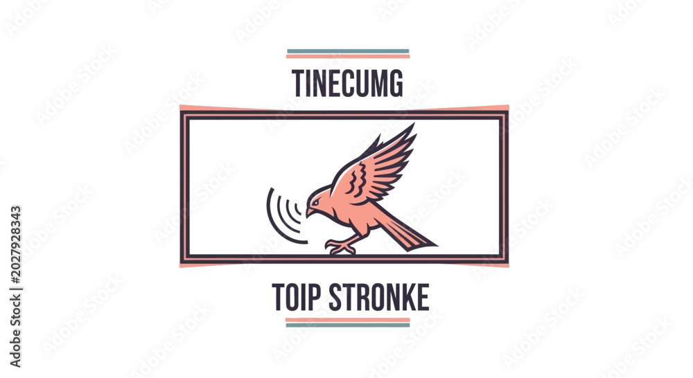 Obraz premium Bird Singing Sound Waves Logo