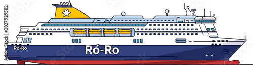 Foto Large Ro-Ro Passenger Cruise Ship.