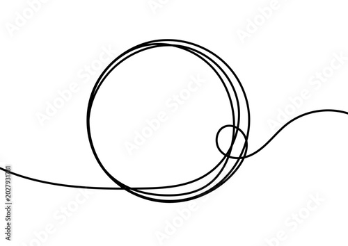 手描き風の線で作った丸のグラフィック素材、ベクター