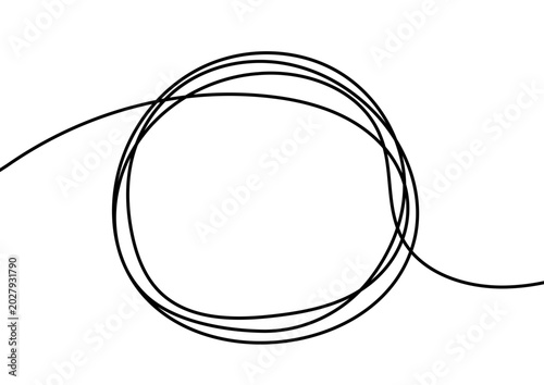 手描き風の線で作った丸のグラフィック素材、ベクター