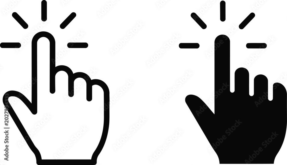 Fototapeta premium Set of two hand cursor click icons design for user interface