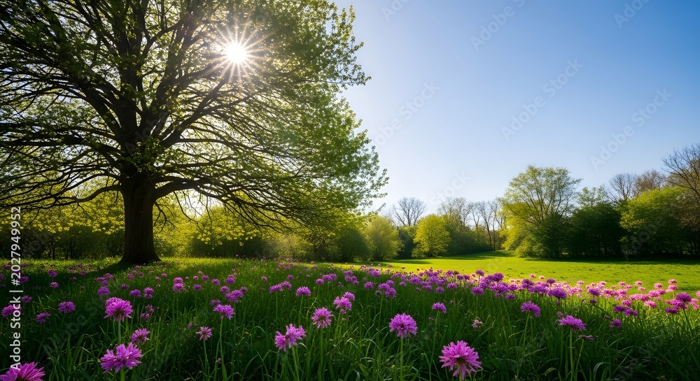 Fototapeta premium field of pink flowers