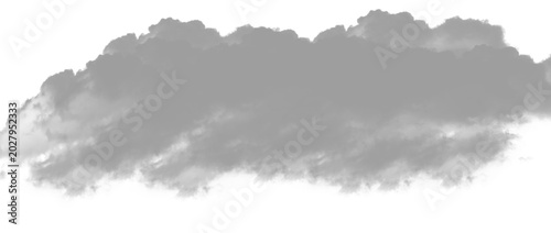 фотографія Dramatic grey storm cloud isolated on white background, moody overcast weather e