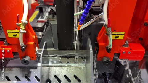 Industrial metal working cutting process The raw material bar clamping on the CNC lathe machine
