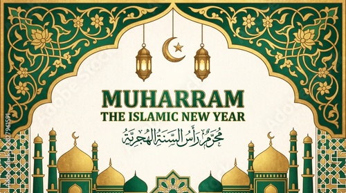 Islamic New Year 1448 celebration with Muharram decorations and lanterns